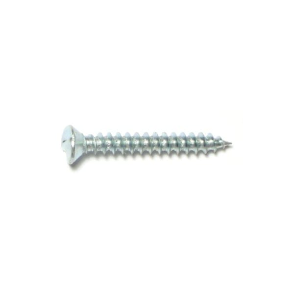 Midwest Fastener Sheet Metal Screw, #10 x 1-1/2 in, Zinc Plated Steel Oval Head Slotted Drive, 15 PK 62458 - main